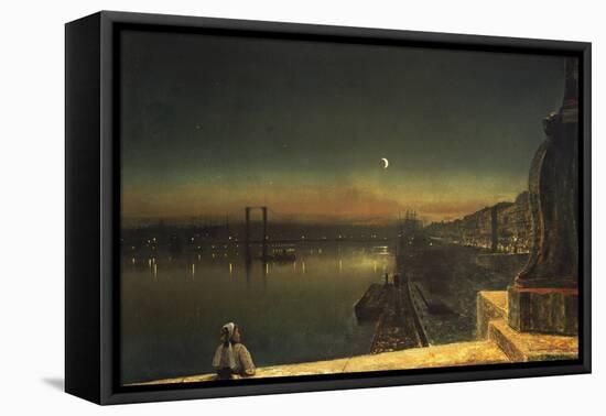 Rouen at Night from the Pont de Pierre, 1878-John Atkinson Grimshaw-Framed Stretched Canvas