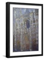 Rouen Cathedral, Blue Harmony, Morning Sunlight, 1893-Claude Monet-Framed Art Print
