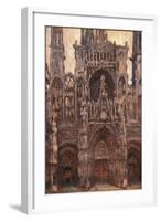 Rouen Cathedral, Evening Effect, Harmony in Brown-Claude Monet-Framed Art Print