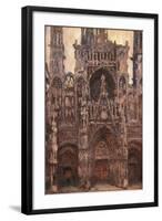 Rouen Cathedral, Evening Effect, Harmony in Brown-Claude Monet-Framed Art Print