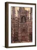 Rouen Cathedral, Evening Effect, Harmony in Brown-Claude Monet-Framed Art Print