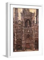 Rouen Cathedral, Evening Effect, Harmony in Brown-Claude Monet-Framed Art Print