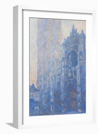 Rouen Cathedral Fa§Ade and Tour D'albane (Morning Effect) by Claude Monet-Claude Monet-Framed Premium Giclee Print