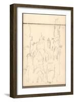 Rouen Cathedral Facade, C.1892 (Pencil on Paper)-Claude Monet-Framed Giclee Print