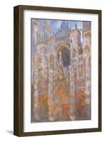 Rouen Cathedral, Full Sunlight Harmony in Blue-Claude Monet-Framed Art Print
