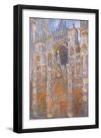 Rouen Cathedral, Full Sunlight Harmony in Blue-Claude Monet-Framed Art Print