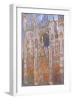 Rouen Cathedral, Full Sunlight Harmony in Blue-Claude Monet-Framed Art Print