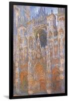 Rouen Cathedral, Full Sunlight Harmony in Blue-Claude Monet-Framed Art Print