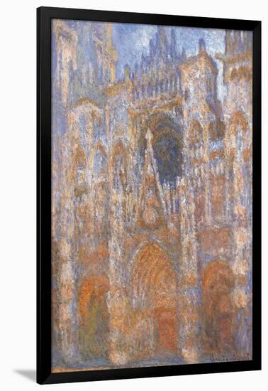 Rouen Cathedral, Full Sunlight Harmony in Blue-Claude Monet-Framed Art Print