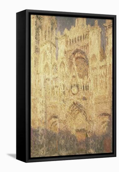 Rouen Cathedral in the Evening-Claude Monet-Framed Stretched Canvas