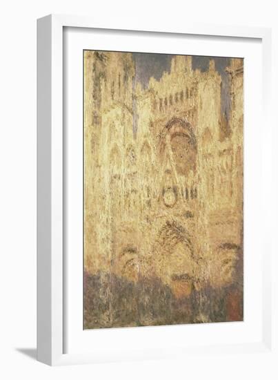 Rouen Cathedral in the Evening-Claude Monet-Framed Giclee Print