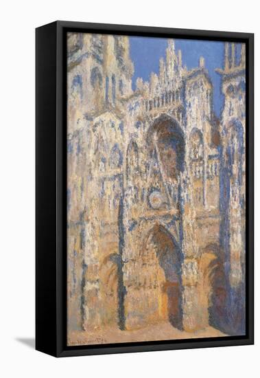 Rouen Cathedral, Morning Sun, Harmony in Blue-Claude Monet-Framed Stretched Canvas
