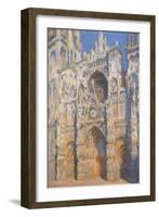 Rouen Cathedral, Morning Sun, Harmony in Blue-Claude Monet-Framed Art Print