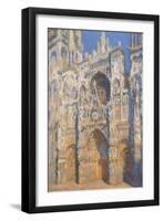 Rouen Cathedral, Morning Sun, Harmony in Blue-Claude Monet-Framed Art Print