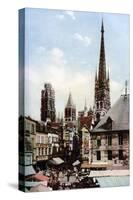 Rouen Cathedral, Normandy, France, C1930S-Donald Mcleish-Stretched Canvas