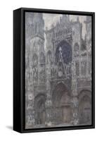 Rouen Cathedral, Portal, Grey Weather by Claude Monet-Claude Monet-Framed Stretched Canvas