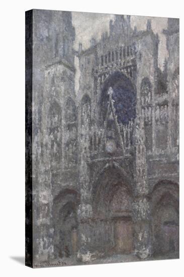 Rouen Cathedral, Portal, Grey Weather by Claude Monet-Claude Monet-Stretched Canvas