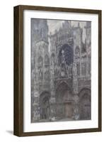 Rouen Cathedral, Portal, Grey Weather by Claude Monet-Claude Monet-Framed Giclee Print