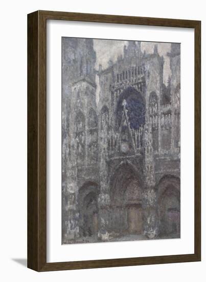 Rouen Cathedral, Portal, Grey Weather by Claude Monet-Claude Monet-Framed Giclee Print