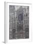 Rouen Cathedral, Portal, Grey Weather by Claude Monet-Claude Monet-Framed Giclee Print