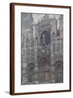 Rouen Cathedral, Portal, Grey Weather by Claude Monet-Claude Monet-Framed Giclee Print