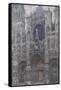 Rouen Cathedral, Portal, Grey Weather by Claude Monet-Claude Monet-Framed Stretched Canvas