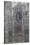 Rouen Cathedral, Portal, Grey Weather by Claude Monet-Claude Monet-Stretched Canvas