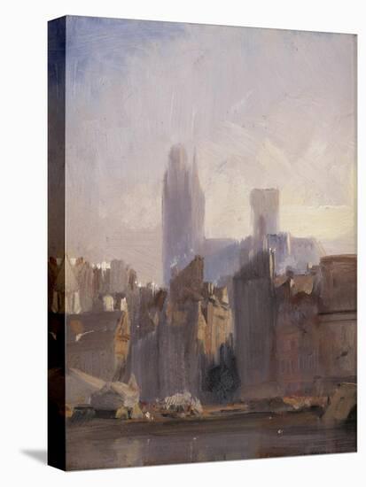 Rouen Cathedral, Sunrise, 1825-Richard Parkes Bonington-Stretched Canvas