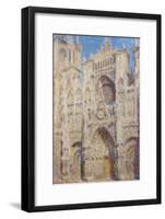 Rouen Cathedral. The portal and the Tour Saint-Romain, Full Sun, 1893-Claude Monet-Framed Premium Giclee Print