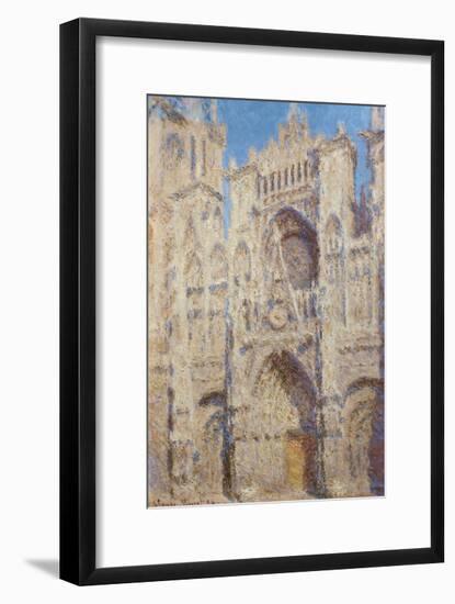 Rouen Cathedral. The portal and the Tour Saint-Romain, Full Sun, 1893-Claude Monet-Framed Premium Giclee Print