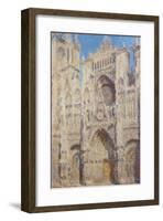 Rouen Cathedral. The portal and the Tour Saint-Romain, Full Sun, 1893-Claude Monet-Framed Premium Giclee Print