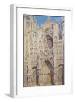 Rouen Cathedral. The portal and the Tour Saint-Romain, Full Sun, 1893-Claude Monet-Framed Premium Giclee Print