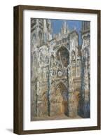 Rouen Cathedral, the Portal and the Tower of Saint-Romain, Morning Effect, Harmony in White-Claude Monet-Framed Art Print