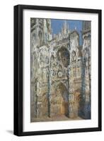 Rouen Cathedral, the Portal and the Tower of Saint-Romain, Morning Effect, Harmony in White-Claude Monet-Framed Art Print