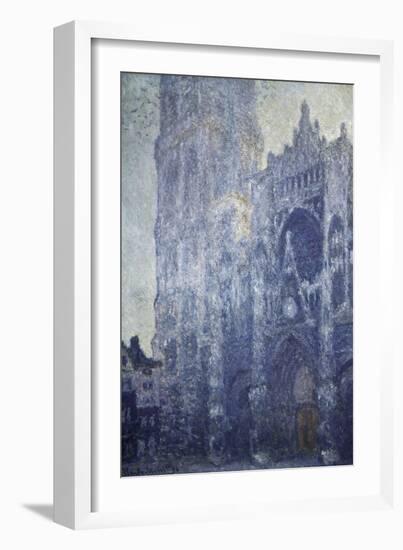 Rouen Cathedral, the Portal and the Tower of Saint-Romain, Morning Effect, Harmony in White-Claude Monet-Framed Art Print