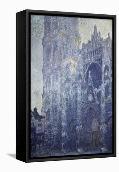 Rouen Cathedral, the Portal and the Tower of Saint-Romain, Morning Effect, Harmony in White-Claude Monet-Framed Stretched Canvas