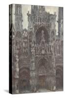Rouen Cathedral, the Portal Front View, Harmony Brown-Claude Monet-Stretched Canvas