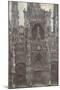 Rouen Cathedral, the Portal Front View, Harmony Brown-Claude Monet-Mounted Giclee Print