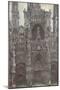 Rouen Cathedral, the Portal Front View, Harmony Brown-Claude Monet-Mounted Giclee Print