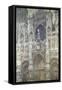 Rouen Cathedral (The Portal, Gray Weather)-Claude Monet-Framed Stretched Canvas