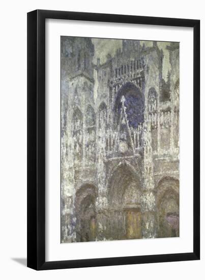 Rouen Cathedral (The Portal, Gray Weather)-Claude Monet-Framed Giclee Print