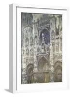 Rouen Cathedral (The Portal, Gray Weather)-Claude Monet-Framed Giclee Print