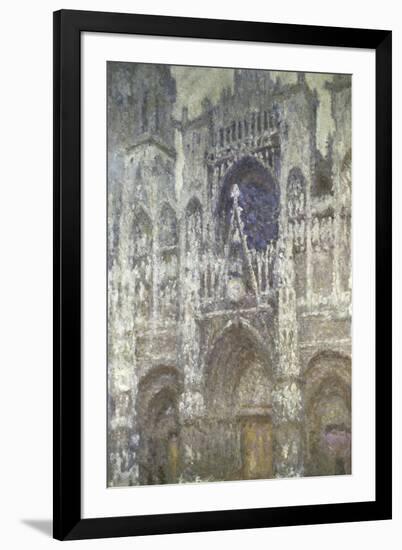 Rouen Cathedral (The Portal, Gray Weather)-Claude Monet-Framed Giclee Print