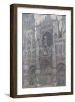 Rouen Cathedral. the Portal, Grey Weather, 1892-Claude Monet-Framed Giclee Print