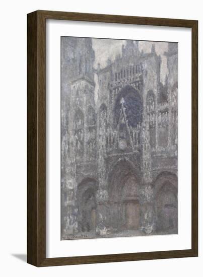 Rouen Cathedral. the Portal, Grey Weather, 1892-Claude Monet-Framed Giclee Print