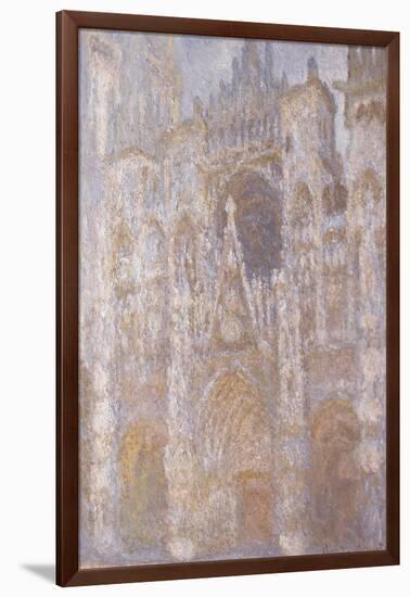 Rouen Cathedral, the Portal, Harmony Blue Morning Sun-Claude Monet-Framed Giclee Print