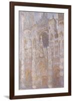 Rouen Cathedral, the Portal, Harmony Blue Morning Sun-Claude Monet-Framed Giclee Print