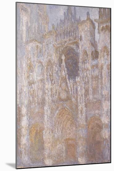 Rouen Cathedral, the Portal, Harmony Blue Morning Sun-Claude Monet-Mounted Giclee Print