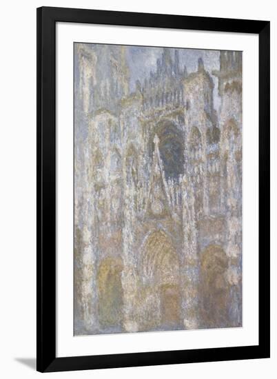 Rouen Cathedral, the Portal, Harmony Blue Morning Sun-Claude Monet-Framed Giclee Print