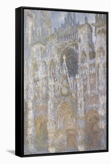 Rouen Cathedral, the Portal, Harmony Blue Morning Sun-Claude Monet-Framed Stretched Canvas